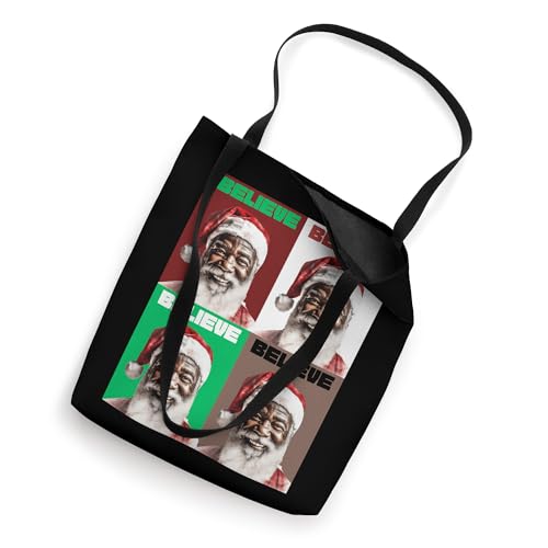 Black Santa Christmas Tote Bag for Teens