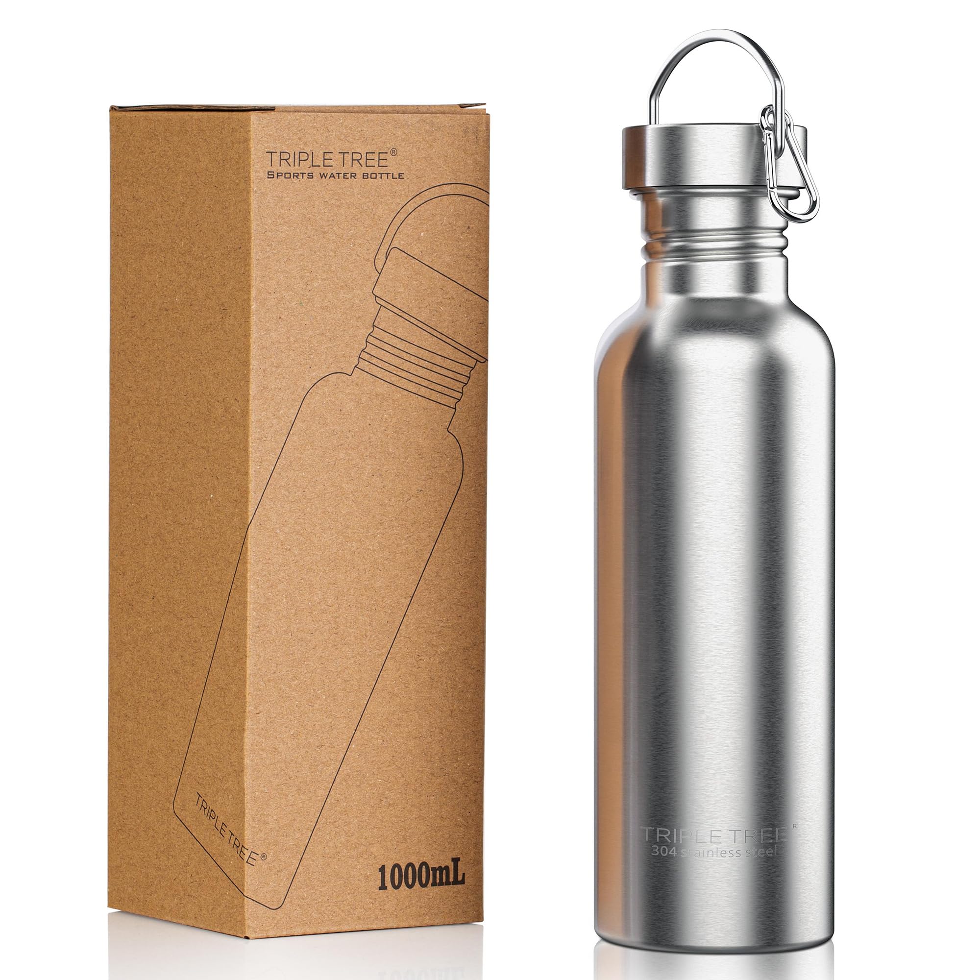 Stainless Steel 34 oz Water Bottle for Cyclists and Hikers - BPA Free