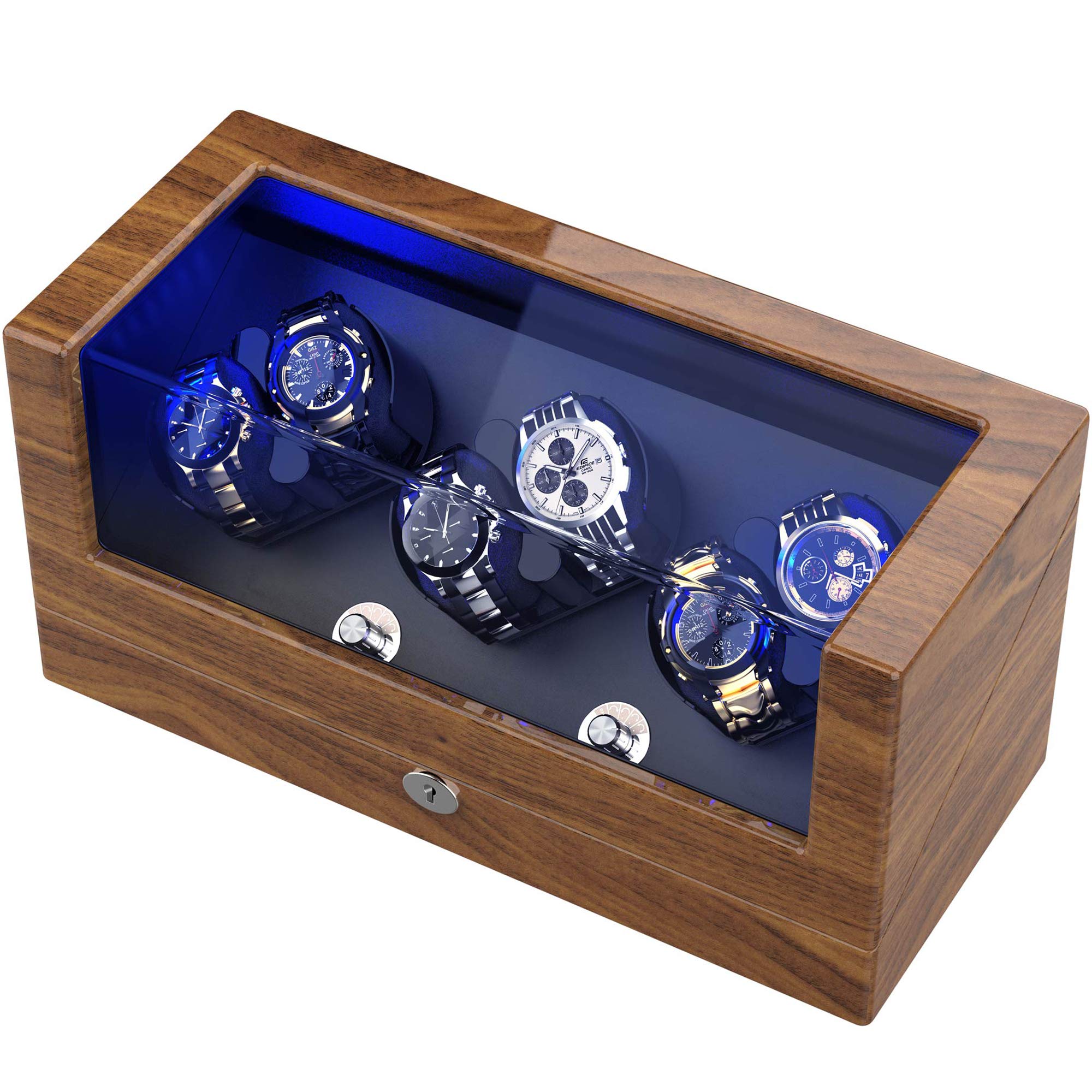 Rollex Watch Winder, Wooden Shell, Automatic Movement